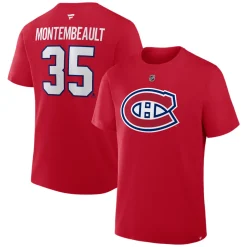 Authentic Stacked #35 Sam Montembeault - Adult NHL T-shirt