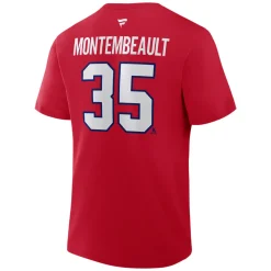 Authentic Stacked #35 Sam Montembeault - Adult NHL T-shirt