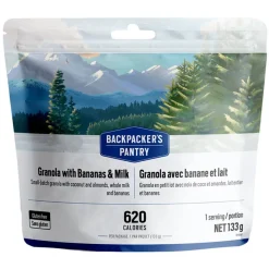 Granola with Bananas and Milk - Camping Food Meal