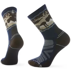 Hike Light Cushion Mountain Moose - Men's Cushioned Crew Socks