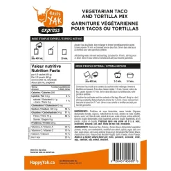 Vegetarian Taco & Tortilla Mix - Freeze-Dried Camping Food Meal