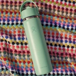Wide Mouth Flex Straw 24 oz - Insulated Bottle with Retractable Straw Cap